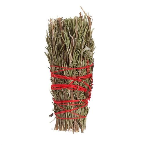 The act of ‘smudging’ is a traditional Native American practice used to cleanse and purify spaces using the smoke of burning sacred herbs. Sustainably sourced and made in the USA, this beautiful ritual wand features fragrant rosemary, dried red flowers, cinnamon bark and yerba santa sage thoughtfully handtied into a tight bundle for burning and display.