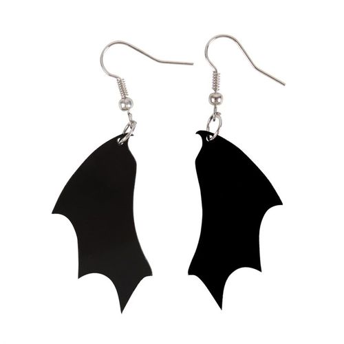 This fun pair of earrings features dangling acrylic bat wings and is a unique piece to add to any gothic jewellery collection.