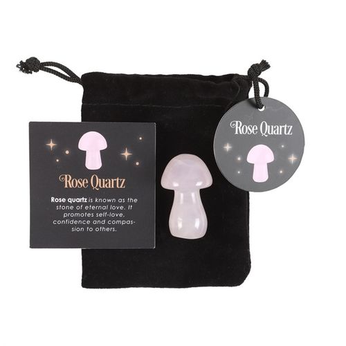 Harness the power of crystal healing with this Magical Crystal Mushroom crafted from polished rose quartz. This popular stone promotes self-love, confidence and compassion by fostering a sense of peace and harmony in the mind, body and soul.