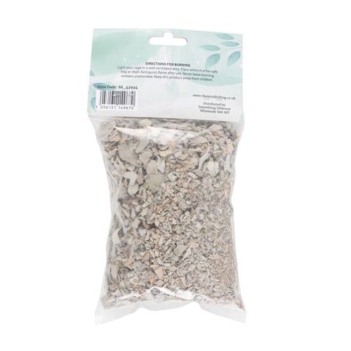The act of ‘smudging’ is a traditional Native American practice used to cleanse and purify spaces using the smoke of burning sacred herbs. Sustainably sourced from the USA, this bag includes 50 grams of loose dried white sage leaves for burning, cleansing crystals or using in spell jars.