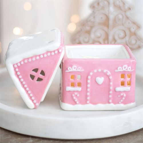 Gingerbread House Oil Burner – Candy Pink Christmas Magic