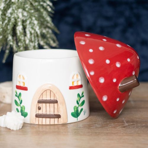 Whimsical Mushroom House Oil Burner – Enchant Your Sacred Space