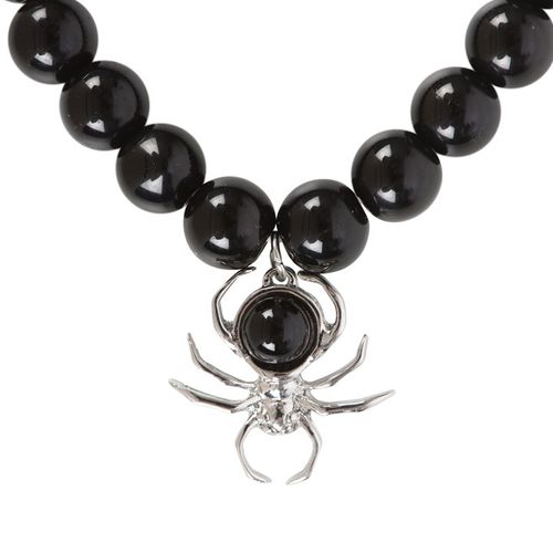 Add a little spooky to your style with this spider bracelet crafted from stainless steel with black obsidian beads. If you're looking for an accessory which is understated with an eerie edge, you've found it in this bracelet!