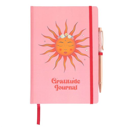 Embrace the radiant energy of The Sun with this enchanting gratitude journal. Adorned with vibrant, mystical artwork, it invites you to cultivate daily appreciation and manifest positivity. Inside, 200 lined pages provide a sacred space to honor life’s blessings, while the included rose quartz pen channels loving, healing vibrations to deepen your reflections. Perfect for those seeking a mindful ritual infused with magical intention.