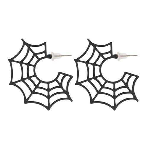 This fun pair of earrings are shaped like a spiderweb and are a unique piece to add to any Gothic jewellery collection.