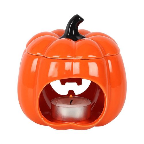 Smiling Ceramic Jack-O'-Lantern Oil Burner – Autumn Ritual Magic