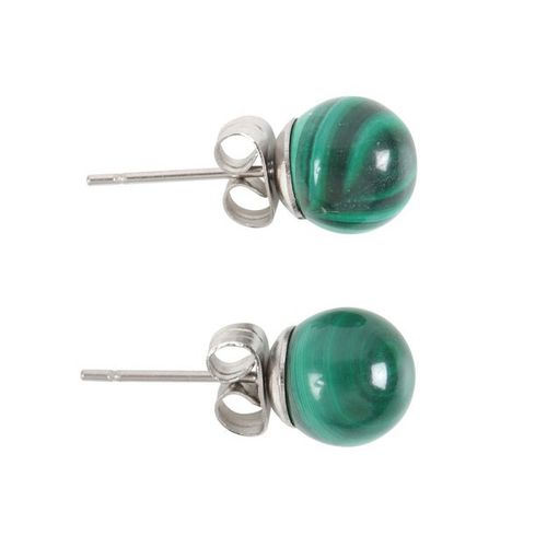 This pair of malachite crystal stud earrings comes on a matching backing card and makes a meaningful gift for those in need of spiritual protection. Malachite is a powerful semi-precious stone believed to protect from negative energies, making it ideal for promoting confidence and inner strength.