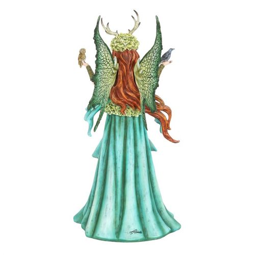Fairy figure with dragon wings and antlers on a white background