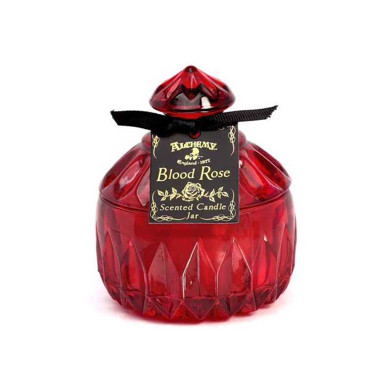 This Blood red vintage inspired, square, cut glass effect lidded candle jar encapsulates a sensual scented candle. Light the candle and let the dark sensual aroma of the 'Blood Rose' envelop your boudoir! Once the candle has burnt, this stunning, cut glass effect, jar can then be used to keep safe your trinkets and treasures.