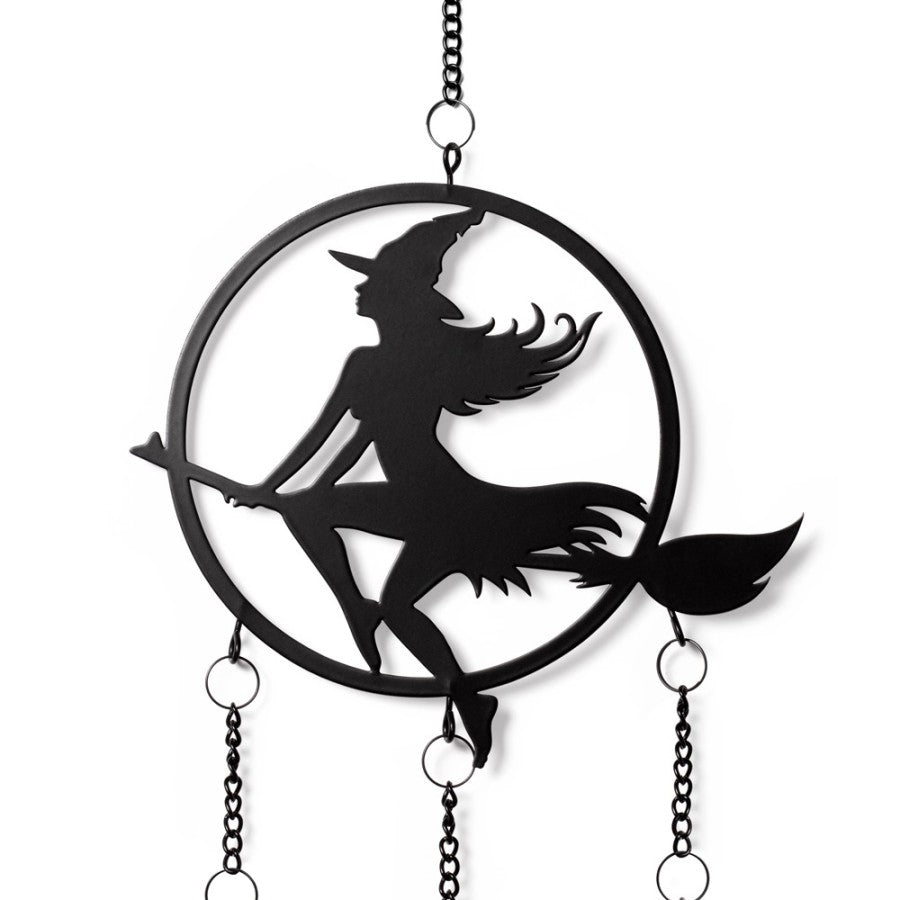 Witch Over the Moon Hanging Decoration | Alchemy England Gothic Decor
Summon the deep tidal magic within with this enchanting hanging decoration from Alchemy England. A bold witch soars across a crescent moon, surrounded by protective pentagrams—radiating witchy power and gothic charm. Perfect for those who honor their dark elegance and mystical soul.
