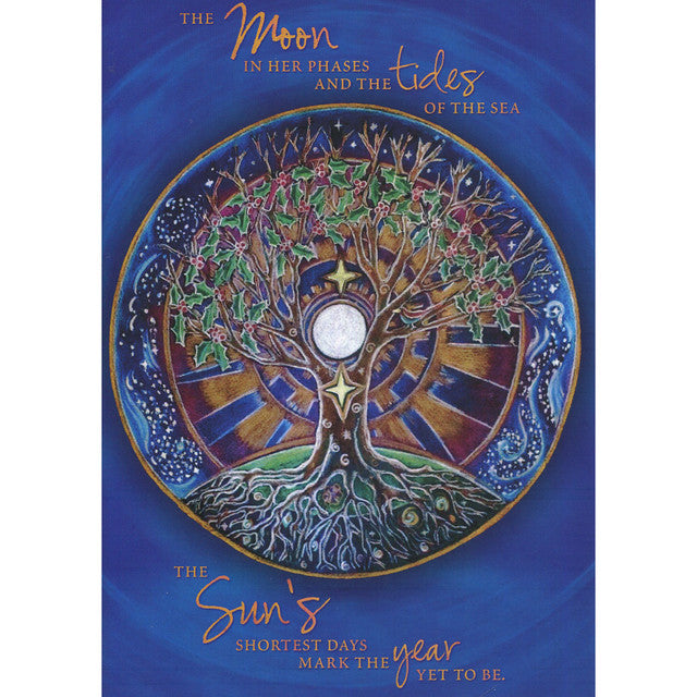 Honor the turning of the wheel with this Tree-Free Winter Solstice Mandala Greetings Card, a sacred celebration of Yule and the returning light. Featuring lunar phases and the quiet power of the sun’s shortest day, this card carries a message of renewal and hope for the year ahead. Printed on 100% recycled, tree-free paper, it aligns with earth-honouring values and mindful gifting. With an illustrated envelope and subtle inner artwork, this card is perfect for solstice blessings, pagan rituals, and sharing 