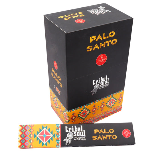 Elevate your spiritual rituals and home ambiance with Tribal Soul Palo Santo Incense. Hand-rolled using traditional methods, these premium incense sticks blend the sacred scent of Palo Santo—known as “Holy Wood”—with rich, earthy undertones and hints of citrus and mint.

As the incense burns, it releases a warm, woody aroma that’s both grounding and uplifting. The scent is perfect for cleansing energy, deepening meditation, and creating a tranquil atmosphere in any space. Packaged in a beautiful gift-ready 