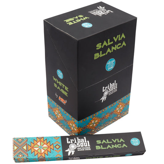 Cleanse your space and elevate your spirit with Tribal Soul White Sage Incense. Hand-rolled using traditional techniques, this powerful incense is known for its purifying and protective properties, widely used in smudging rituals to ward off negative energy.

As the incense burns, it releases a fresh, earthy aroma with herbal and resinous undertones, reminiscent of desert landscapes and sacred ceremonies. The scent is cleansing yet calming, creating a serene and sacred atmosphere ideal for meditation, ritua