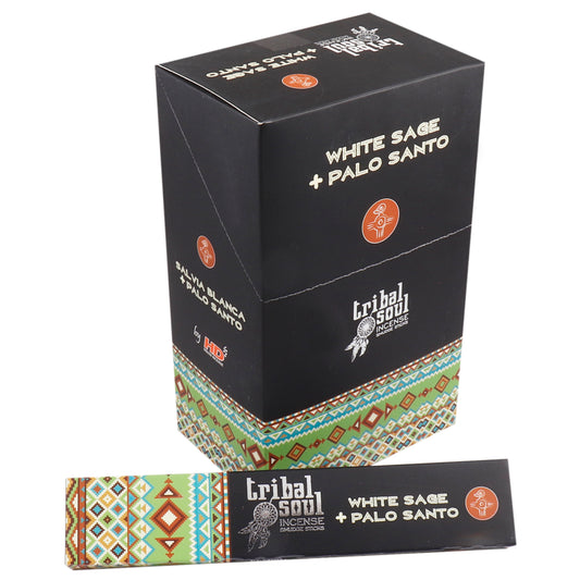 Cleanse, Ground &amp; Elevate Your Spirit

Experience the deeply spiritual aroma of Tribal Soul Incense – White Sage &amp; Palo Santo. This powerful blend brings together two of the most sacred plants used by Indigenous cultures for centuries to purify spaces, restore energy, and enhance meditation.

🌿 White Sage offers a strong, earthy, and herbaceous scent known for its ability to cleanse negativity and uplift spiritual energy.
🌳 Palo Santo, or “Holy Wood,” adds a soft, sweet, and citrusy undertone with