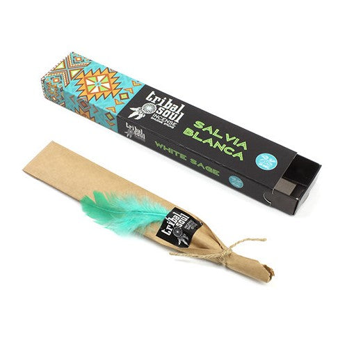 Cleanse your space and elevate your spirit with Tribal Soul White Sage Incense. Hand-rolled using traditional techniques, this powerful incense is known for its purifying and protective properties, widely used in smudging rituals to ward off negative energy.

As the incense burns, it releases a fresh, earthy aroma with herbal and resinous undertones, reminiscent of desert landscapes and sacred ceremonies. The scent is cleansing yet calming, creating a serene and sacred atmosphere ideal for meditation, ritua