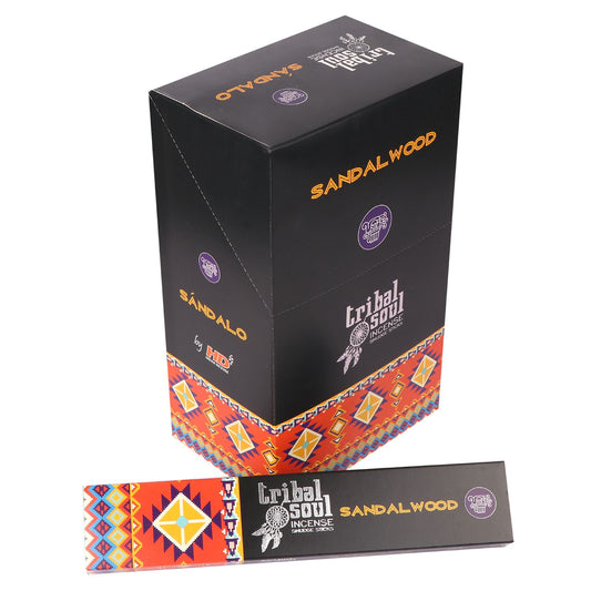 Immerse your sacred space in the calming, earthy scent of Tribal Soul Sandalwood Incense Sticks. Handcrafted with care, these incense sticks release a warm, creamy, and woody aroma known to soothe the mind, enhance meditation, and purify your environment. Sandalwood has been used for centuries in spiritual rituals to promote serenity, clarity, and inner peace.

Each stick burns slowly and evenly, creating a tranquil ambiance that lingers beautifully. Packaged in a beautifully designed box with a feather and