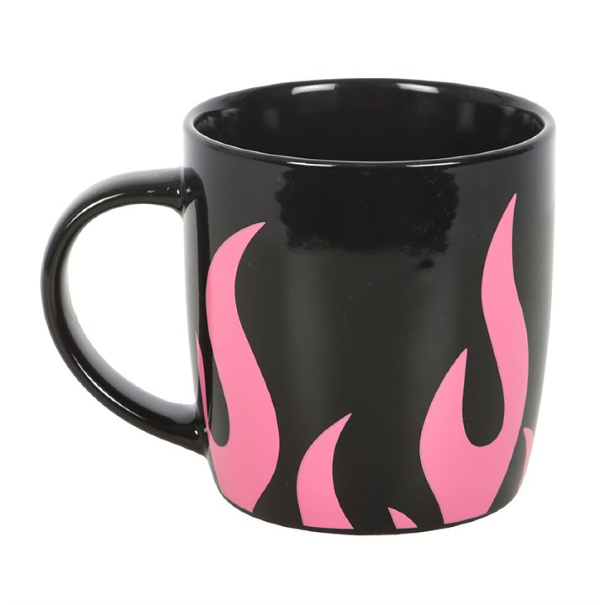 Bring the heat to your morning ritual with the Pink Flame Mug, a bold black ceramic cup designed for those whose coffee — and style — burn bright. Featuring striking pink flame artwork dancing across a glossy black finish, this mug makes every sip feel like a spark of rebellion.

With a 320ml capacity, it’s the perfect vessel for your morning brew, midnight mocha, or whatever potion fuels your fire. Crafted for lovers of bold design, gothic flair, and unapologetic individuality, this mug adds a fierce touch