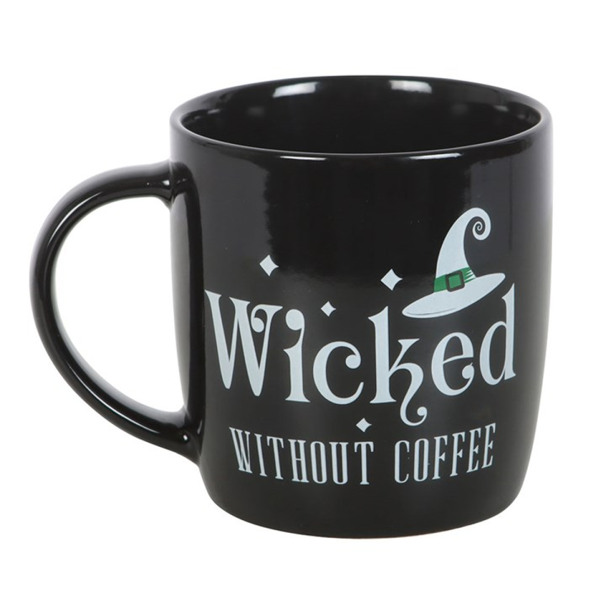 Start your day with a cackle and a caffeine spell using the Wicked Without Coffee Mug, a wickedly fun vessel for witches who need their potion before they can cast kindness. Featuring a bold “Wicked Without Coffee” slogan and a pointed witch hat design, this mug perfectly captures the charm and chaos of every morning brew.

Crafted from high-quality ceramic, it’s both microwave and dishwasher safe, making it as practical as it is playful. With a 340ml capacity, it’s the ideal size for your favourite tea, co