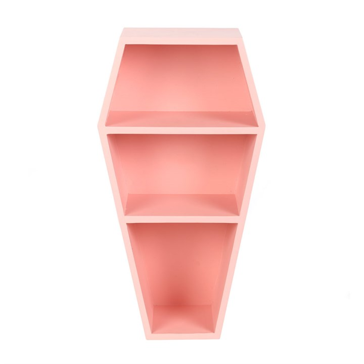Display your curiosities and mystical treasures with this striking Pink Coffin Shelf. Crafted from durable MDF, its bold coffin shape combines gothic allure with playful pink tones, making it a statement piece for any witchy or gothic-inspired space.

Perfect for showcasing small ornaments, candles, crystals, or keepsakes, this shelf adds a touch of dark whimsy to your walls while keeping your favourite items in view. Ideal for altars, bedroom displays, or mystical corners, it merges function with gothic fl