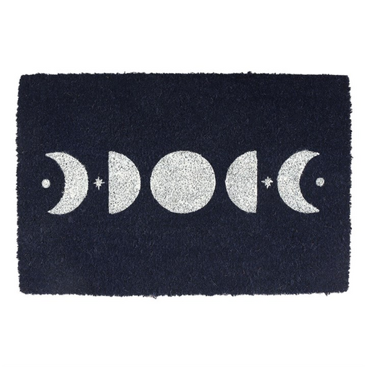 Moon Phase Doormat – Dark Blue Celestial Door Mat