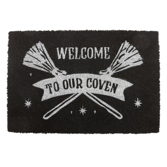 Welcome to Our Coven Doormat – Black Witchy Coir Door Mat