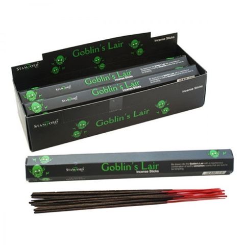 Embrace the mystic with our Goblin's Lair Incense Sticks, designed to cleanse your space of negative energies and restore tranquil harmony. Ignite one in your sanctuary to fill the air with a pure, enchanting scent. Crafted in India from premium perfumery ingredients, each stick burns for about 30 minutes. Light the tip, let it glow, then gently extinguish the flame and place it in a holder to awaken a captivating fragrance that invites serenity and balance.