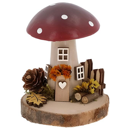 Let the forest speak with these charming Rustic Folk Art Mushroom Cottages, handcrafted with love and ready to bring a sprinkle of woodland whimsy to your space. 🍄🏡✨

Made from durable polystone and natural wood slices, each miniature cottage is full of personality, featuring rustic textures and fairy-tale details. Perched upon real wooden bases, they look as if they’ve sprouted right from the forest floor.

Available in four enchanting colours—Yellow, Brown, Red, and Green—these cottages make magical gif