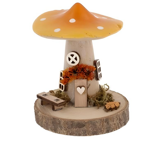Let the forest speak with these charming Rustic Folk Art Mushroom Cottages, handcrafted with love and ready to bring a sprinkle of woodland whimsy to your space. 🍄🏡✨

Made from durable polystone and natural wood slices, each miniature cottage is full of personality, featuring rustic textures and fairy-tale details. Perched upon real wooden bases, they look as if they’ve sprouted right from the forest floor.

Available in four enchanting colours—Yellow, Brown, Red, and Green—these cottages make magical gif