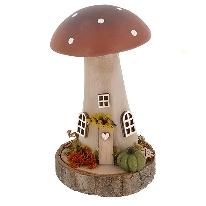 Rustic Folk Art Mushroom Cottage – Large Woodland Home with Whimsy