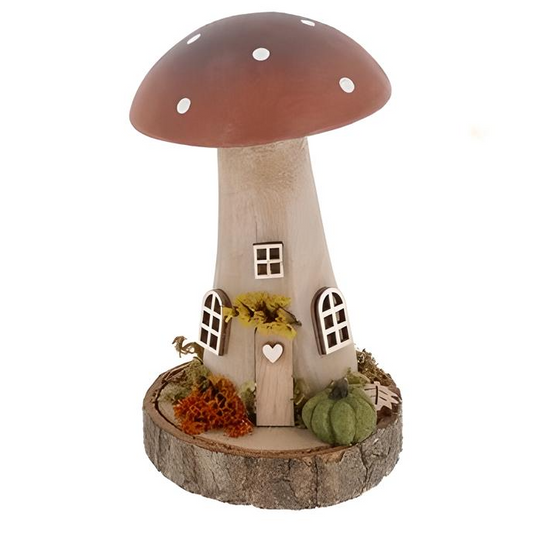 Rustic Folk Art Mushroom Cottage – Large Woodland Home with Whimsy