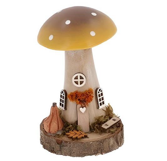 Rustic Folk Art Mushroom Cottage – Large Woodland Home with Whimsy