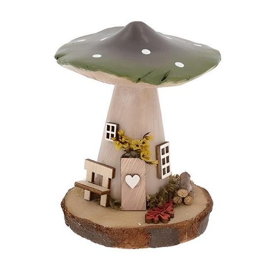 Step deeper into the forest with our Large Rustic Folk Art Mushroom Cottage—a handcrafted treasure brimming with storybook charm. 🍄🏡✨

Made from high-quality polystone and perched on a natural wood slice base, these delightful mushroom houses invite warmth, magic, and imagination into your home. Each cottage is rich with rustic detail, perfect for adorning shelves, altars, desks, or windowsills with a touch of woodland whimsy.

Choose from four earthy colours—Yellow, Brown, Red, and Green—to suit your spa