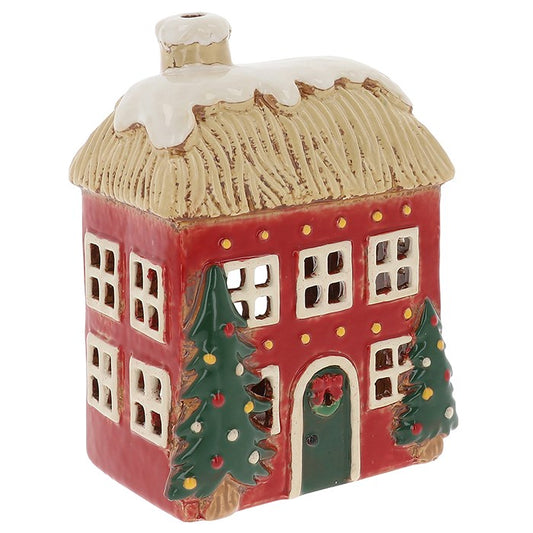 Bring timeless charm to your festive home with the Village Pottery Christmas Thatched Roof House Tealight Holder, a handcrafted ceramic cottage that captures the warmth and nostalgia of a traditional Christmas. Designed with a beautifully detailed thatched roof and snow-kissed windows, this enchanting tealight holder glows softly when lit, creating a peaceful and inviting ambience.

Each piece is lovingly handmade in the signature Village Pottery style, showcasing artisanal craftsmanship and attention to de
