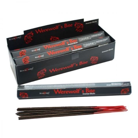 Call upon the wild within and cleanse your space with our Werewolf’s Bite Incense Sticks—a feral fusion of fragrant power and purifying magic. This scent is bold, untamed, and crafted to bite through negativity like fangs in the dark.

Hand-rolled in India using the finest perfumery ingredients, these Stamford Black Incense Sticks are a witch’s weapon against lingering shadows and stagnant energy. Light the tip, wait for it to glow, then extinguish the flame—let the smoke rise and do its sacred work.

With 