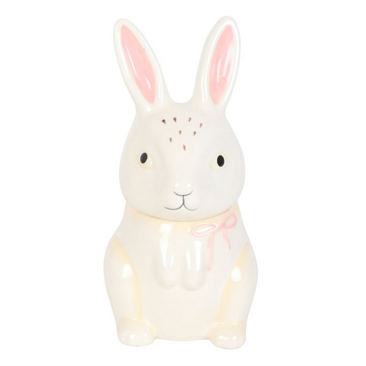 Bunny shaped ceramic oil burner for fragrance oils. Perfect for spring décor, meditation, altars, and adding whimsical charm to any room.