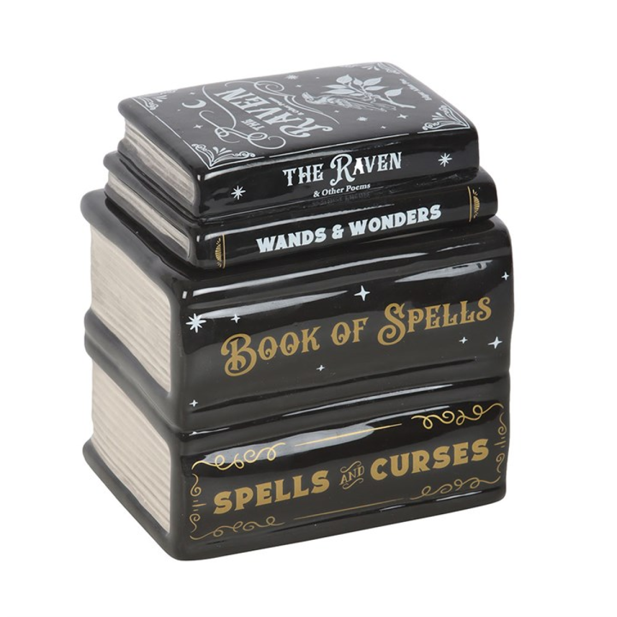 Book of Spells oil burner and wax warmer. Perfect for fragrance oils, gothic décor, altars, and creating a magical, witch-inspired atmosphere.