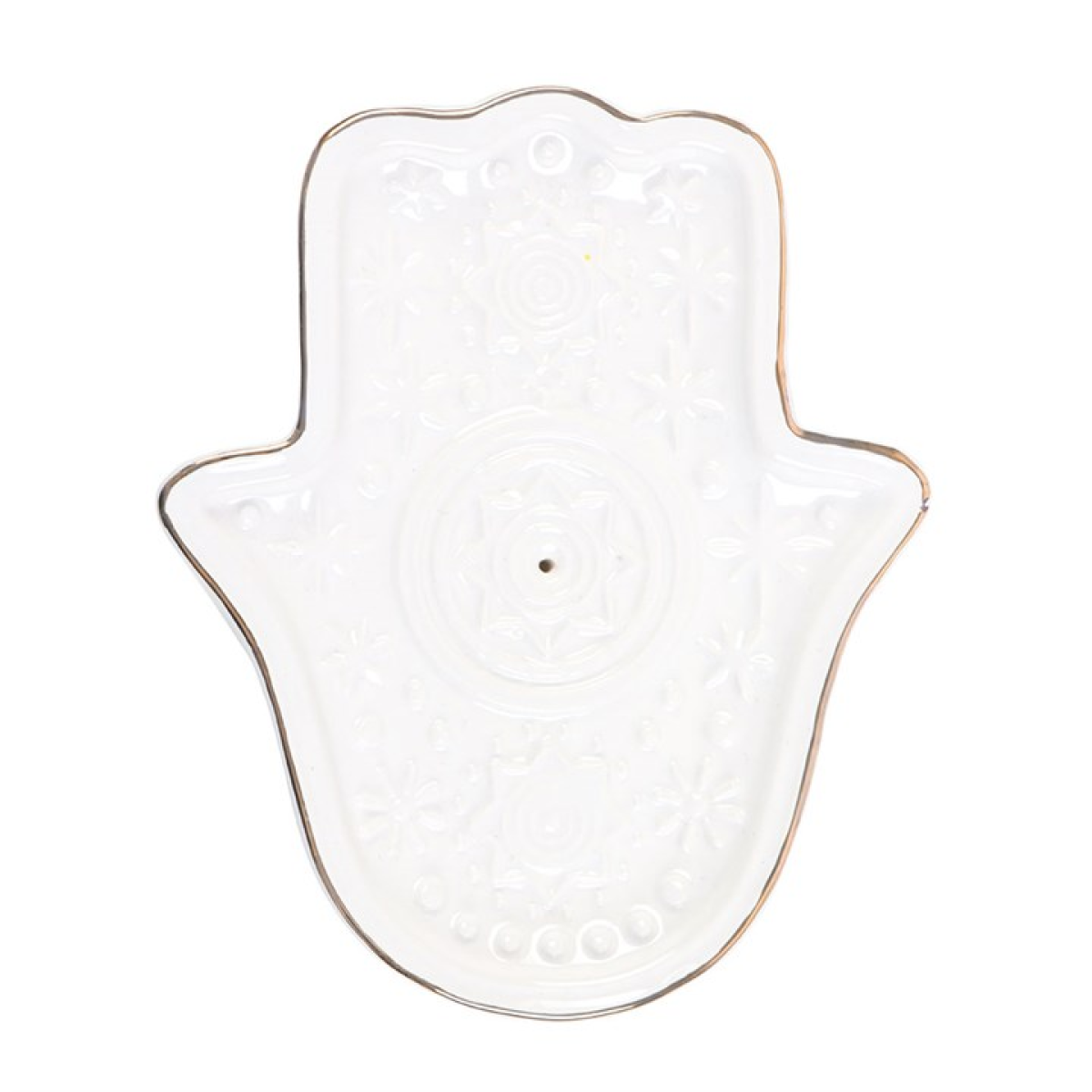 White Hand of Hamsa Incense Holder & Trinket Dish