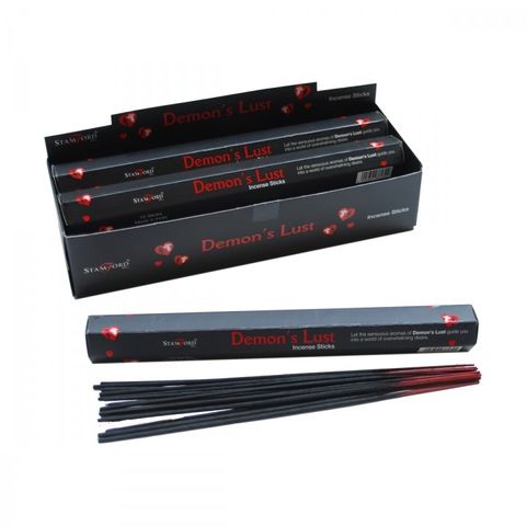 Step into the shadows and ignite desire with our Demon’s Lust Incense Sticks—a fiery blend of fragrant magic crafted to cleanse your space of dull energy while stirring the soul with seductive allure.

This isn’t your gentle breeze—it’s a smoldering temptation wrapped in smoke, a scent that seduces the senses and banishes negativity with every burn. Handcrafted in India with premium perfumery raw materials, these Stamford Black Incense Sticks are potent enough to awaken your inner fire.

Light the tip, let 