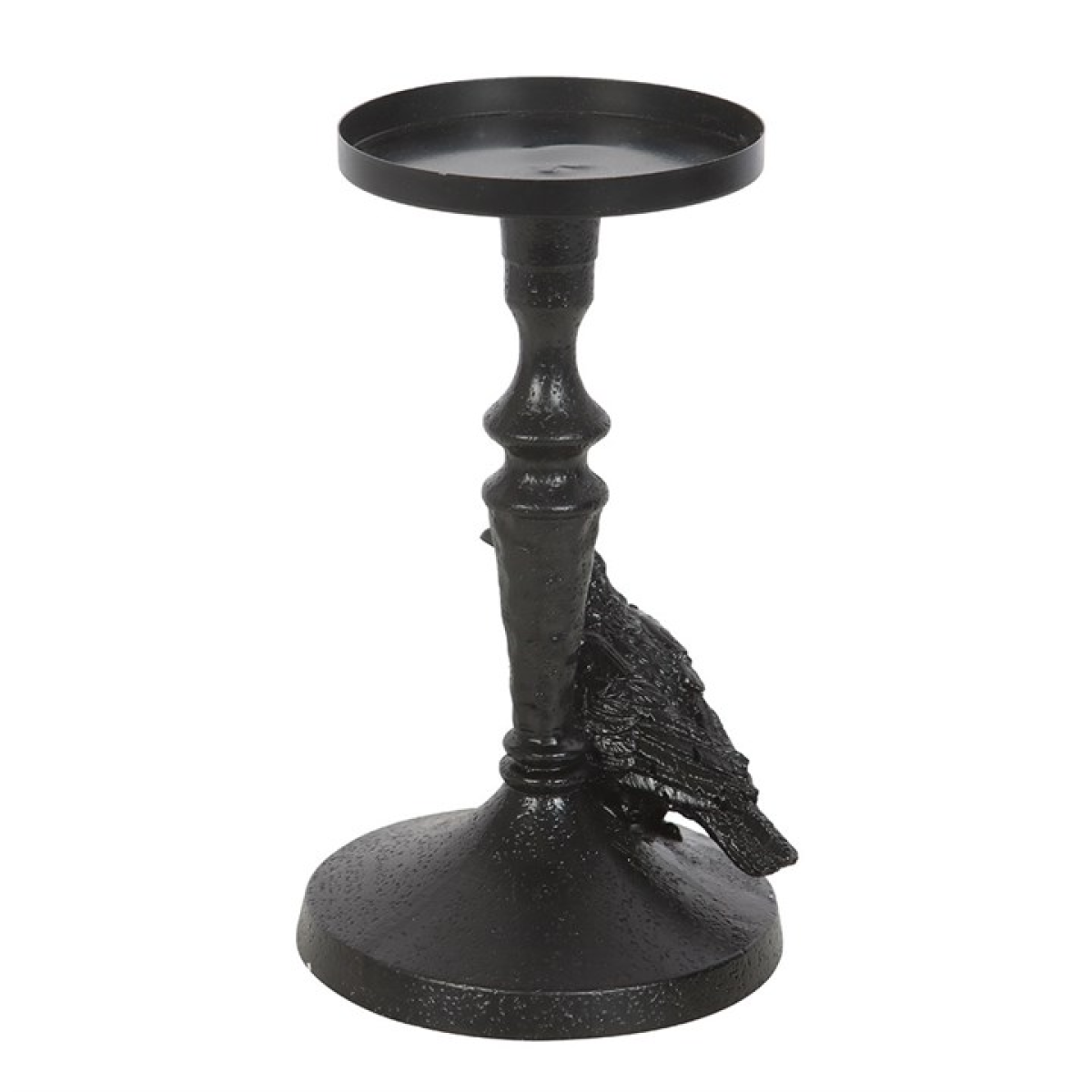 Mystic Raven Pillar Candle Holder – Gothic Resin Décor