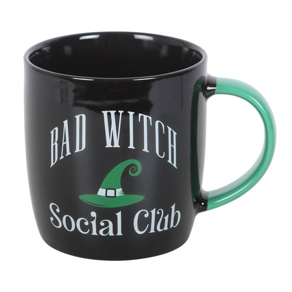 Bad Witch Social Club Mug & Coaster Set – Green Witch Hat Coffee Cup