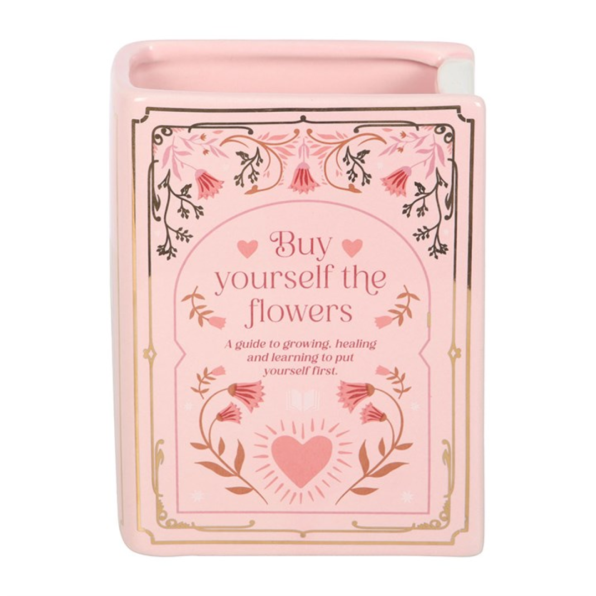 Pink Book Shaped Vase – Literary Ceramic Home Decor