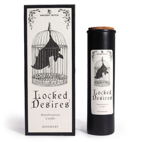 Summon the winds of fate, dear seeker, and light the Ancient Witch Locked Desires Candle to unleash thy hidden longings. Infused with rosemary—herb of clarity and ancient magic—this sacred flame sharpens thy mind and awakens the powers slumbering within. Gaze upon the bat, ensnared in a delicate cage—symbol of bound wishes yearning for release. Burn this candle with purpose, and set those desires free into the ether. Each spell-bound vessel comes nestled in an enchanting gift box, complete with a ritual spe