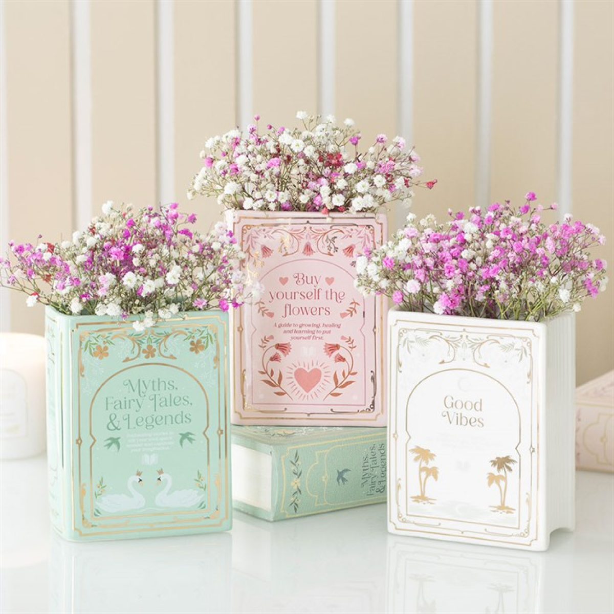 Pink Book Shaped Vase – Literary Ceramic Home Decor