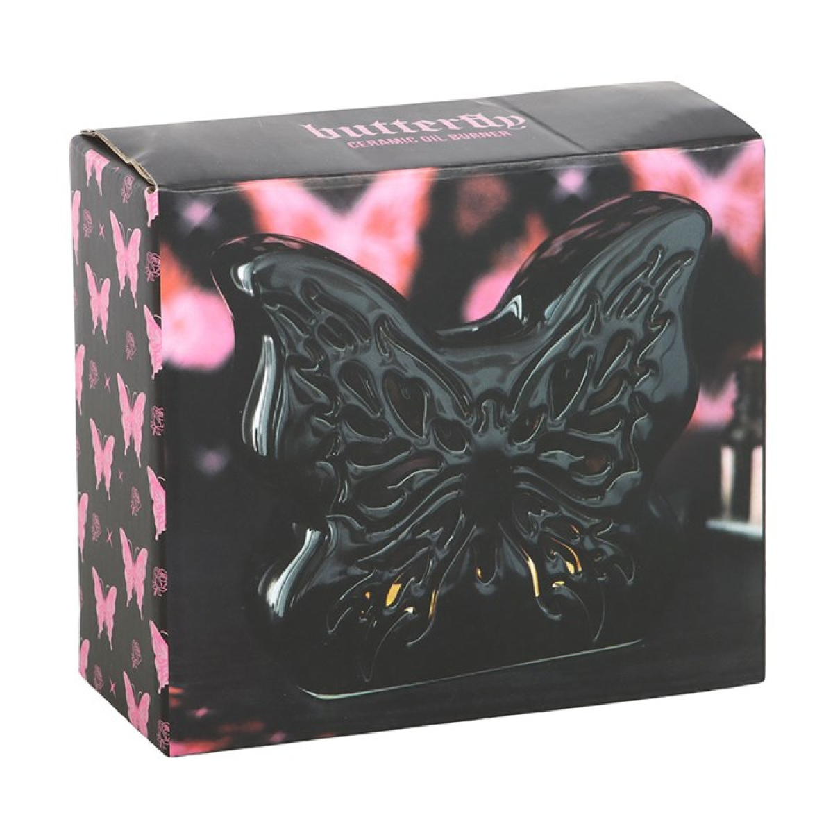 Black Cut-Out Butterfly Oil Burner – Gothic Aromatherapy Decor