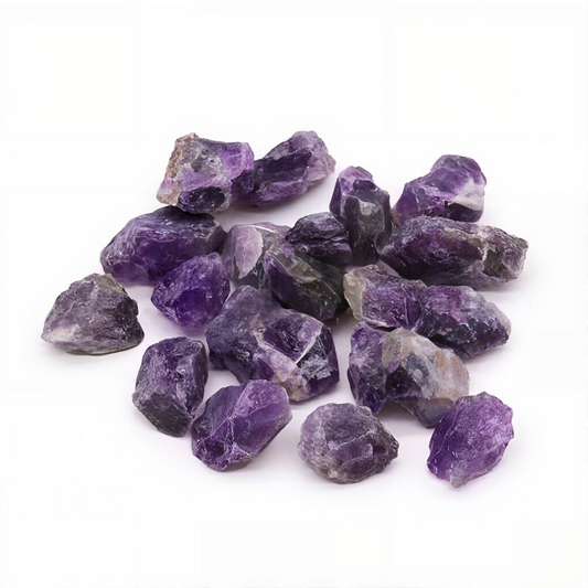 Invite serenity into your sacred space with our&nbsp;Amethyst Raw Crystals – a divine ally for clarity, peace, and spiritual protection. Each piece is a natural, untouched gift from Gaia herself, imbued with high-vibrational energy that soothes the soul and quiets the mind.

💜 Calming Energy: Amethyst is the crystal healer’s go-to for emotional balance and stress relief. Its gentle yet powerful energy calms anxiety, aids restful sleep, and enhances spiritual awareness.

🌿 Raw &amp; Natural Beauty: These h