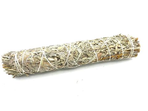 Walk with me, seeker of truth, and inhale the wisdom of Blue Sage. This sacred wand of smoke, gathered in harmony with the Earth, calls forth clarity, peace, and protection. Blue Sage, known among the wise as the “Grandmother Herb,” carries a gentler touch than White Sage, yet her power is profound. Burn her to cleanse stagnant energies, calm restless spirits, and bless sacred spaces.

Hand-bound and sun-dried, this 22.5cm smudge stick holds the whispers of the wind and the grounding spirit of Gaia. Use in 