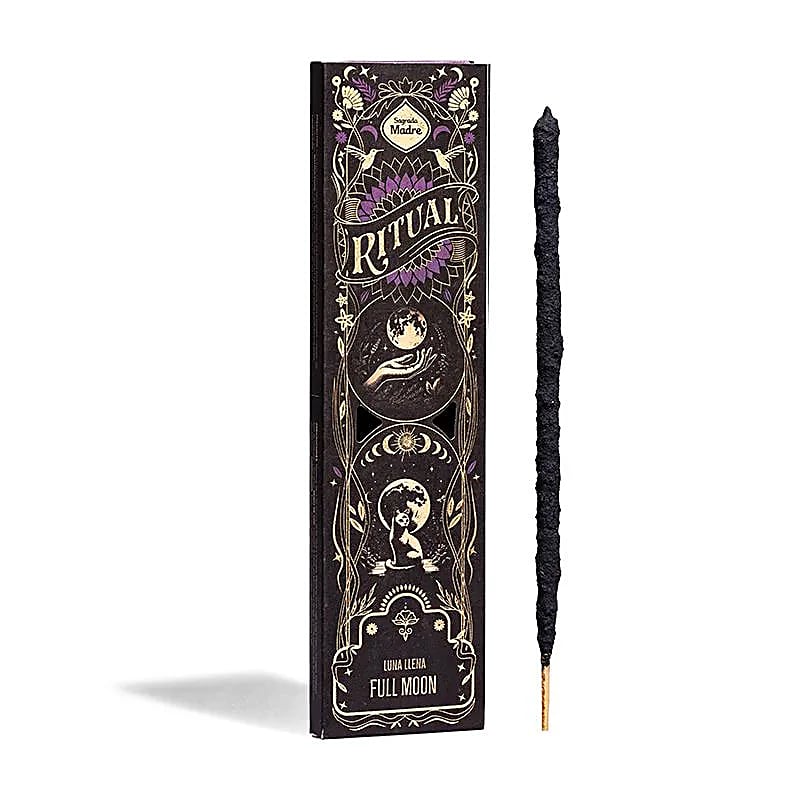 When the moon is ripe and the veil thins, it is time to cast your intentions into the ether. The Sagrada Madre Ritual Incense – Full Moon is crafted as a sacred companion for your lunar rites. Handmade in Argentina, these six 23cm sticks are conjured from aromatic oils, charcoal, salt, and a plant-based binder—burning for nearly an hour to hold space for your magic.

Use this incense as the moon rises high. Light a stick beneath her silver gaze, write down what burdens you, what dreams you dare to call in—a