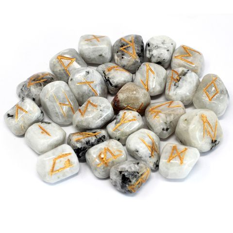 🌙 Rainbow Moonstone Rune Set – 25 Hand-Carved Divination Stones

Harness the mystical energy of the moon with this enchanting Rainbow Moonstone Rune Set. Each hand-carved stone carries the power of the runes—24 inscribed with the traditional Elder Futhark symbols and 1 blank rune representing the unknown or fate. Neatly stored in a velvet pouch, this set is ideal for rune casting, spiritual guidance, or ritual work.

Rainbow Moonstone is a stone of divine feminine energy, intuition, and emotional balance. 