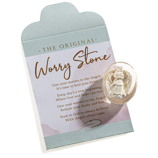 Angel Worry Stone – Peace &amp; Positivity

Carry calm wherever you go with our Angel Worry Stone, a gentle reminder that peace is within reach. Small enough to slip into your pocket or purse, this smooth stone is designed to be held during moments of stress or reflection.

As you hold the stone, envision the soothing presence of an angel surrounding you. Breathe deeply, and allow yourself to release worries, pain, or stress. Let it be a daily ritual—grounding and uplifting.

Place it in your sacred space, 