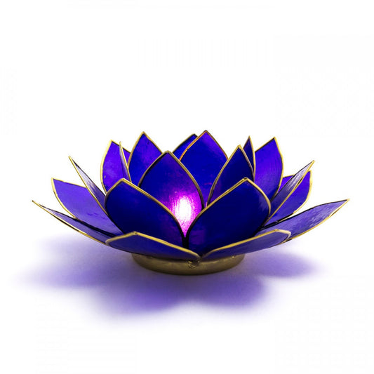 Indigo Lotus Candle Holder – Third Eye Chakra Capiz Shell